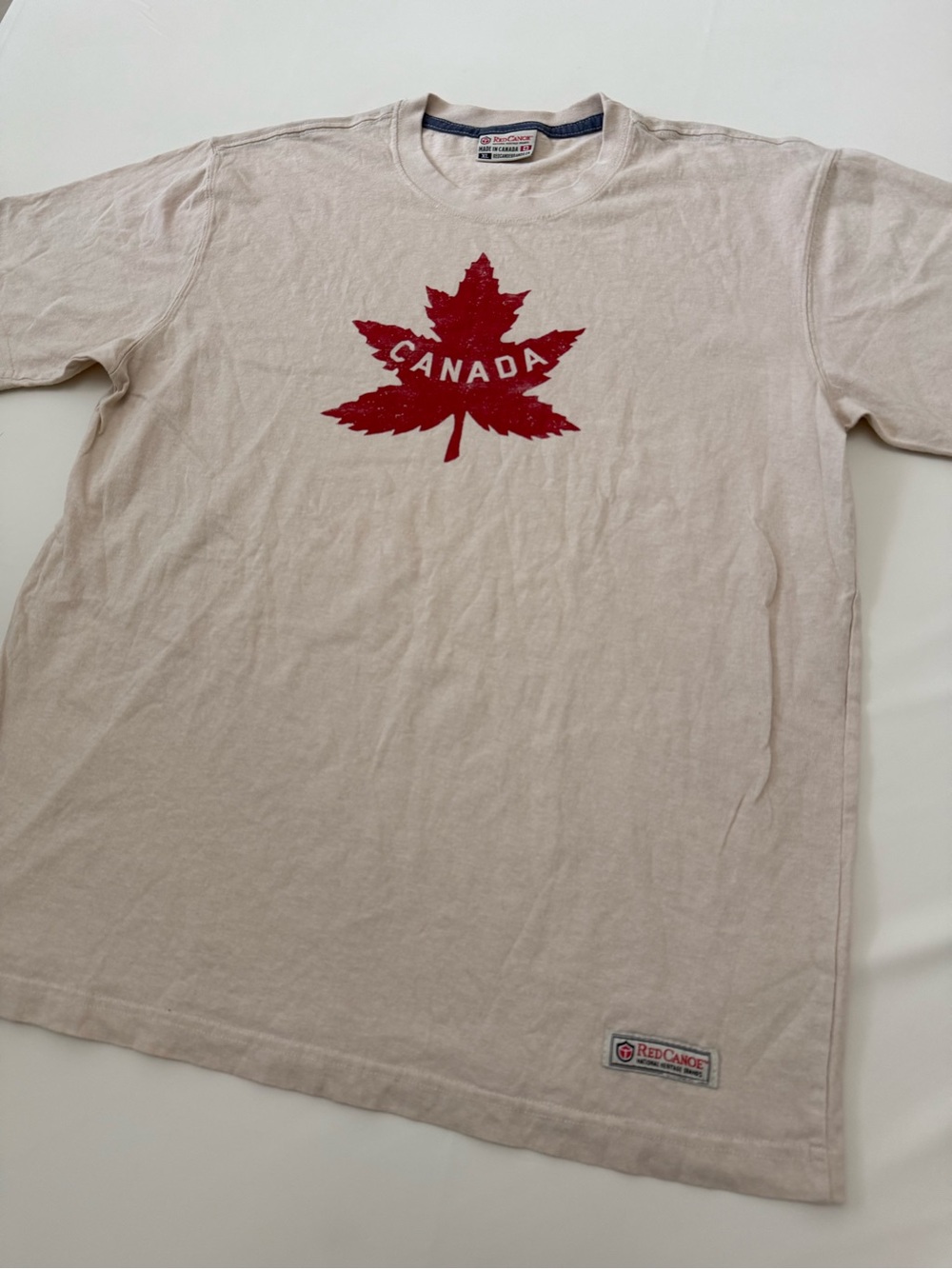 Red Canoe Canada Heritage T-Shirt XL Stone Gray Made In Canada Graphic Tee